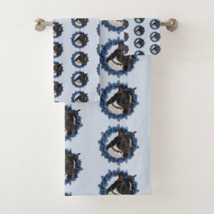 Boston Terrier Dog Animal Bath Towel Set