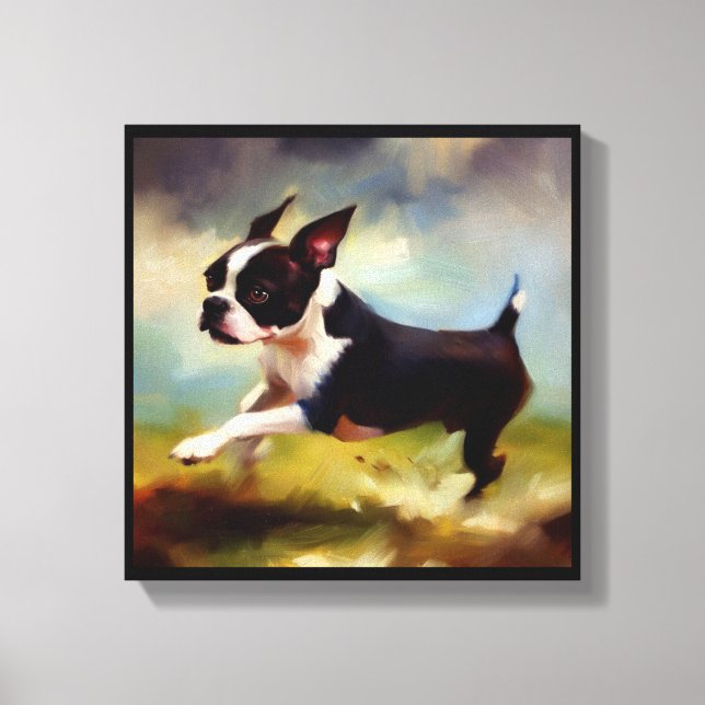 Boston Terrier Dog  Canvas Print (Front)