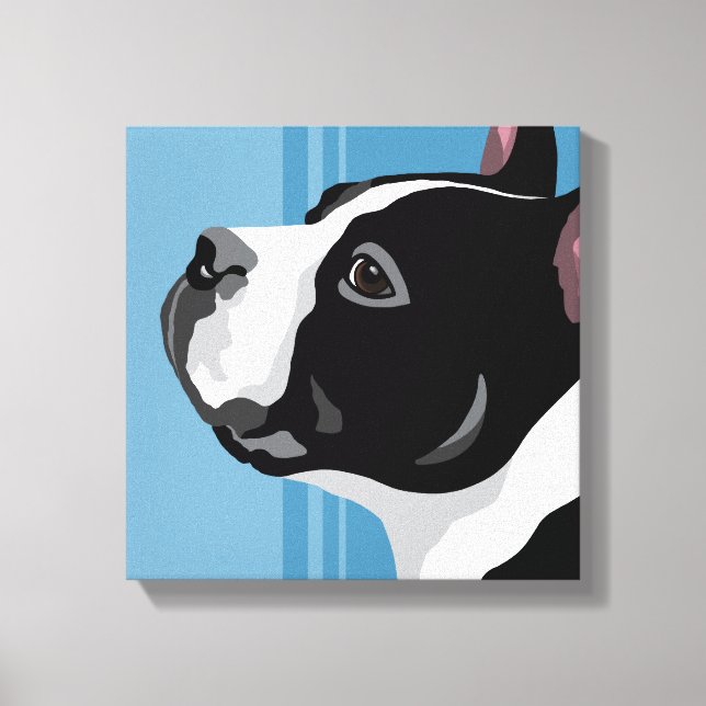 Boston Terrier Dog Canvas Prints (Front)