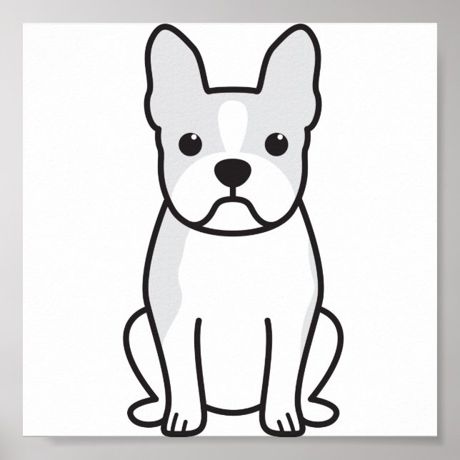 Boston Terrier Dog Cartoon Poster (Front)