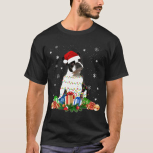 Boston Terrier Dog Christmas Lights Santa Xmas Dog T-Shirt