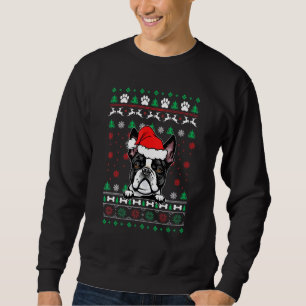 Boston Terrier Dog Christmas Ugly Christmas Sweat Sweatshirt