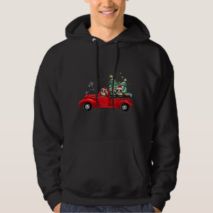 Boston Terrier Dog Driving Xmas Truck Christmas Hoodie