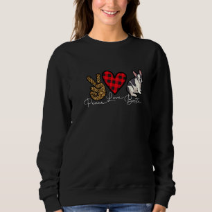 Boston Terrier Dog Funny Cute Love Peace Puppy Lov Sweatshirt