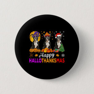 Boston Terrier Dog Halloween Christmas Hallothanks 6 Cm Round Badge