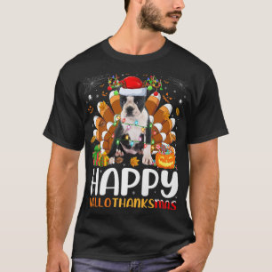 Boston Terrier Dog Halloween Christmas Happy Hallo T-Shirt