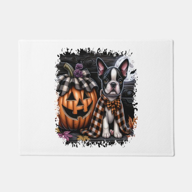 Boston Terrier Dog Halloween Doormat (Front)