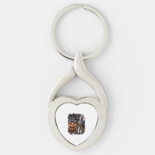 Boston Terrier Dog Halloween Key Ring