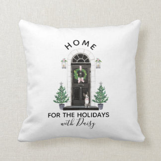 Boston Terrier Dog Holiday Christmas Pillow