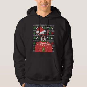 Boston Terrier Dog Holiday Christmas Xmas Relaxed  Hoodie