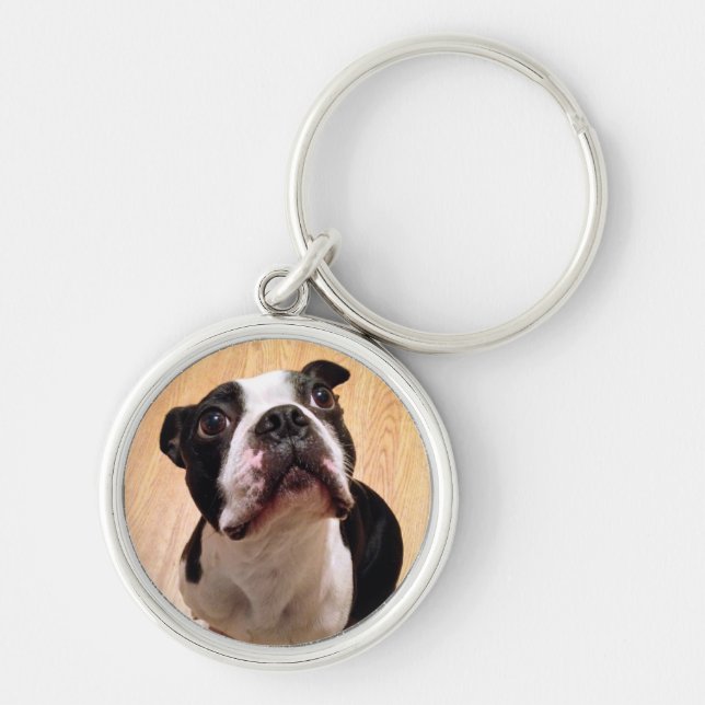 Boston Terrier Dog Key Ring (Front)