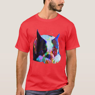 Boston terrier dog lover Art Artsy Colourful Bosto T-Shirt