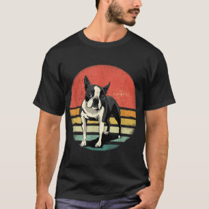 Boston Terrier Dog Lover Retro Vintage 70s Dog Pet T-Shirt