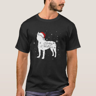 Boston Terrier Dog Merry Christmas Pajama Santa Lo T-Shirt