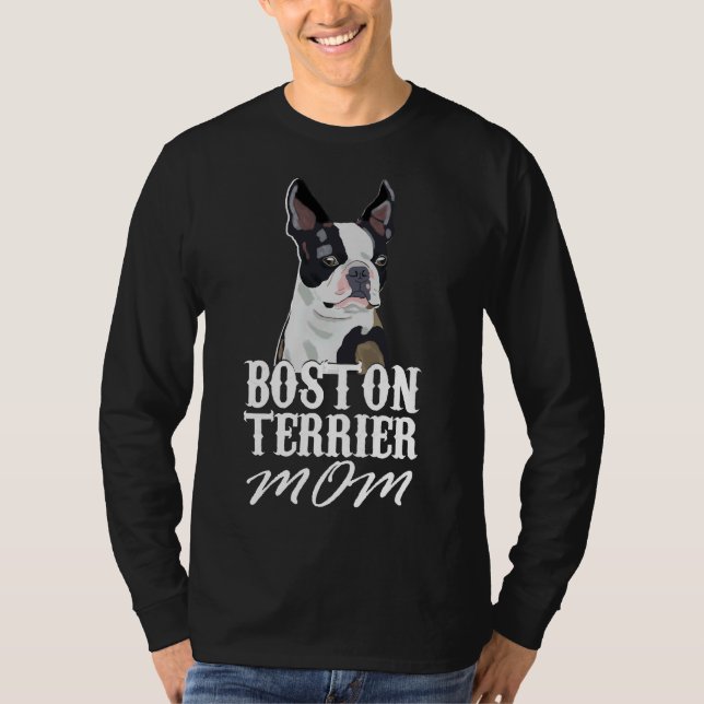 Boston Terrier Dog Mum Fitted Scoop T-Shirt (Front)