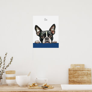 Boston Terrier Dog Personalised Print