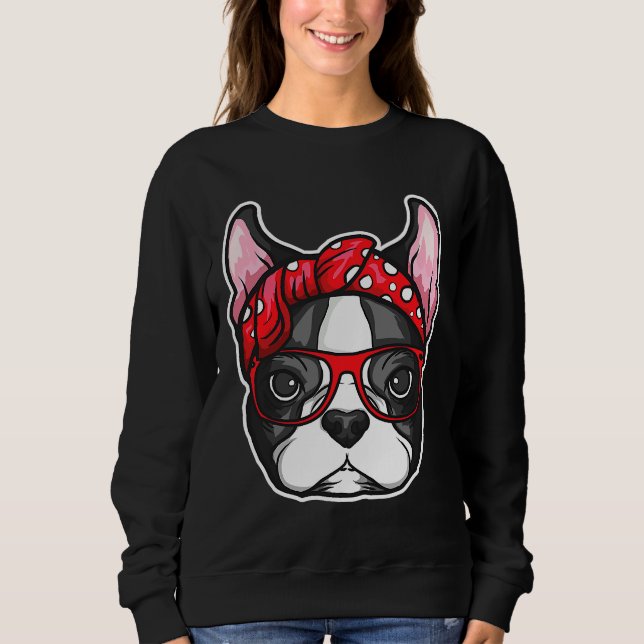 Boston Terrier Dog Pet Dog  Mum Sweatshirt (Front)