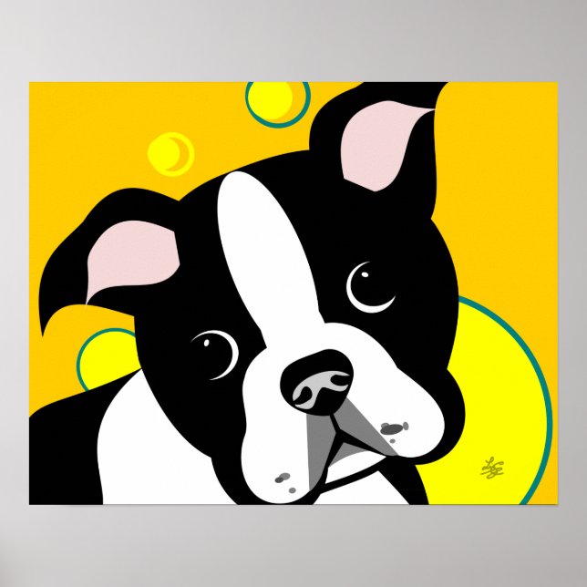 Boston Terrier Dog Poster (Front)