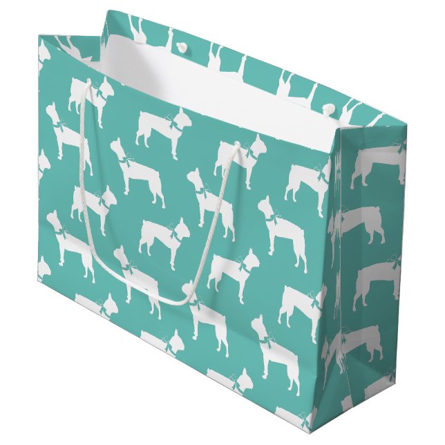 Boston Terrier Dog Puppy Large Gift Bag (Front Angled)