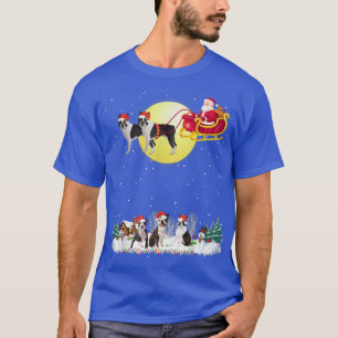 Boston Terrier Dog Reindeer Dog Lights Christmas L T-Shirt