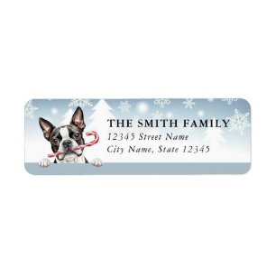 Boston Terrier Dog Return Address Labels