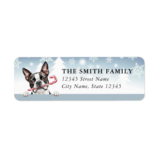 Boston Terrier Dog Return Address Labels (Front)