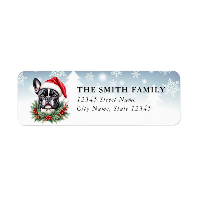 Boston Terrier Dog Return Address Labels (Front)