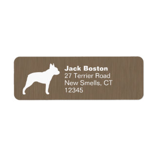 Boston Terrier Dog Silhouette Return Address