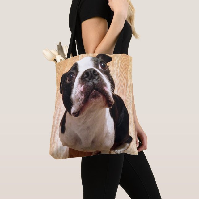 Boston Terrier Dog Tote Bag (Close Up)