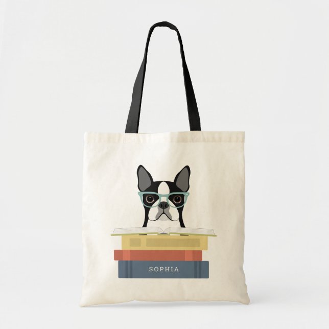 Boston Terrier Dog Tote Bags (Front)