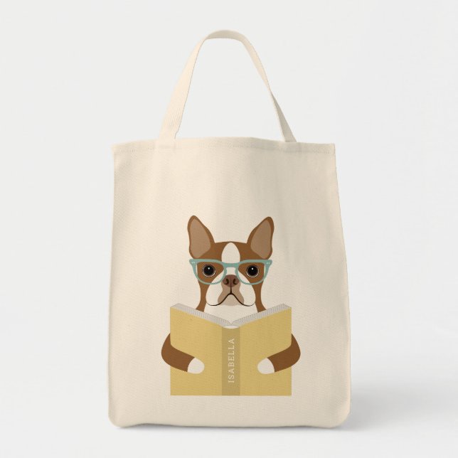 Boston Terrier Dog Tote Bags (Front)