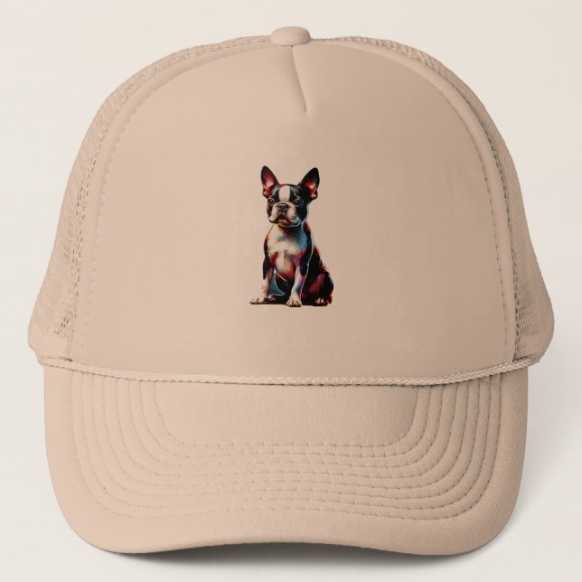 Boston Terrier Dog Trucker Hat (Front)