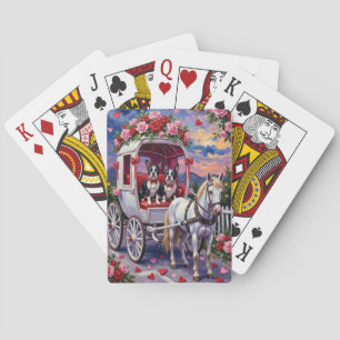 Boston Terrier  Dog Valentine's Day Playing Cards