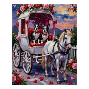 Boston Terrier  Dog Valentine's Day Poster