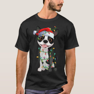 Boston Terrier Dog  Xmas Santa Boston Terrier Chri T-Shirt
