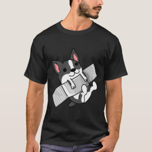 Boston Terrier Duct Taped To Wall T-Shirt