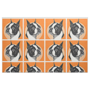 Boston terrier fabric