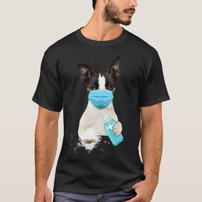Boston Terrier Face Mask 105 T-Shirt (Front)