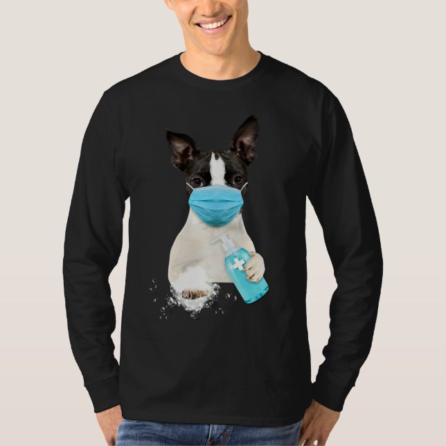 Boston Terrier Face Mask 105 T-Shirt (Front)