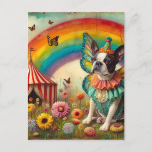 Boston Terrier Fairy Circus Postcard