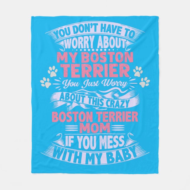 "Boston Terrier" fleece blanket. Blanket (Front)
