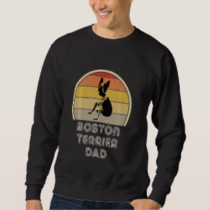 Boston Terrier  For Women Retro Boston Terrier Dad Sweatshirt