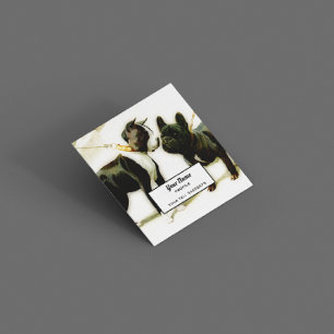 BOSTON TERRIER&FRENCH BULLDOG SQUARE BUSINESS CARD
