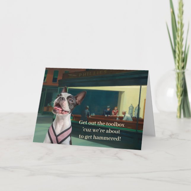 Boston Terrier Funny Card (Front)