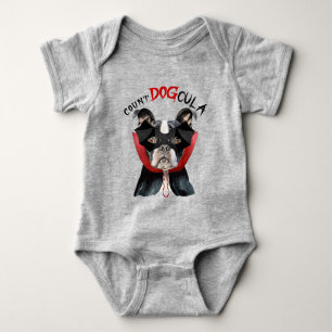 Boston Terrier Funny Halloween Vampire Dog Baby Bodysuit