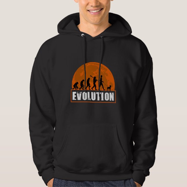 Boston Terrier  Funny Human Evolution Hoodie (Front)