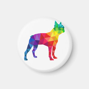 Boston Terrier Gay Pride LGBT LGBTQ Rainbow Flag D Magnet