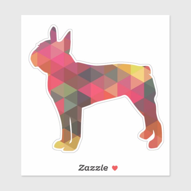 Boston Terrier Geometric Pattern Silhouette (Sheet)