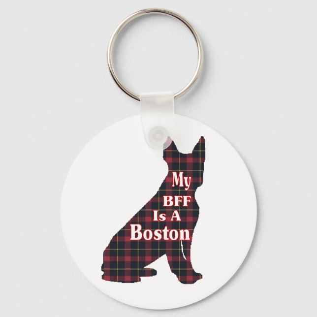 Boston Terrier Gifts Key Ring (Front)