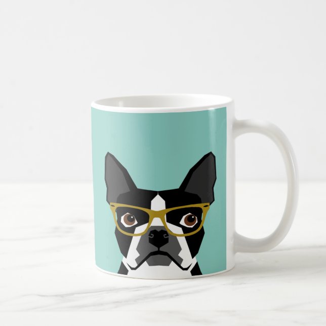 Boston Terrier Glasses Mug (Right)